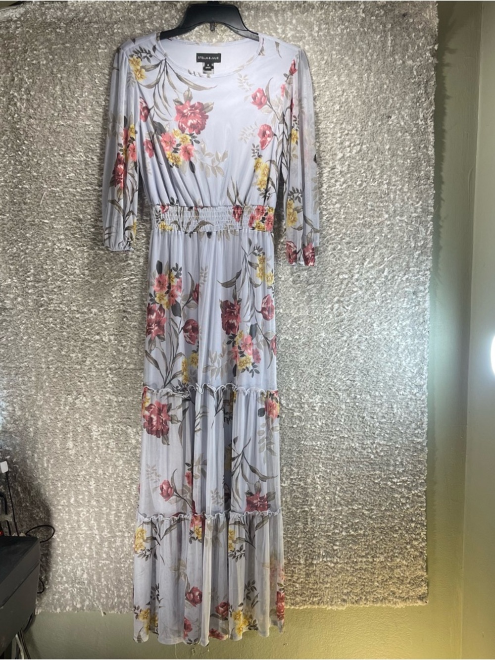 Stella & Julie Floral Tiered Maxi Dress Size 6 Cottagecore Peasant Bohemian